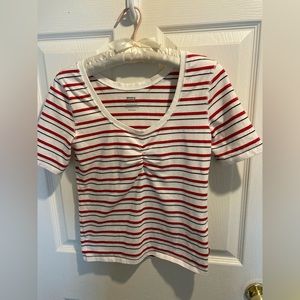 Levi’s Striped Tee with Shirred Front - Excellent Used Condition - Size S